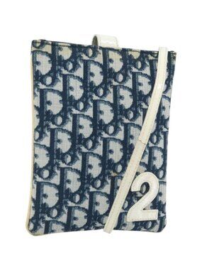 Christian Dior Trotter Canvas Pouch Shoulder Bag Navy